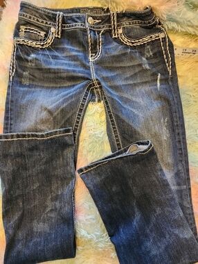 Miss Me Womens Mid Rise Boot Cut Jeans 27